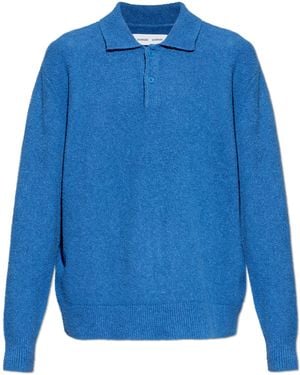 Samsøe & Samsøe Jumper With Collar 'Sanino' - Blue