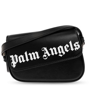 Palm Angels Leather Bag With Logo - Black