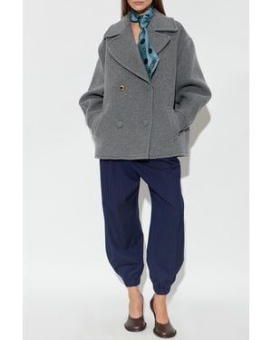 Moschino Double-Breasted Coat - Blue
