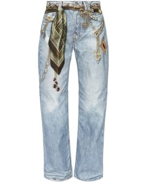 Acne Studios Jeans With Colourful Print - Blue