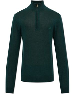 Etro Wool Jumper With Embroidered Logo - Green