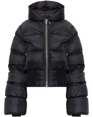 Rick Owens Quilted Jacket With Hood - Black