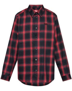 DIESEL Shirt 'S-Simply-Check-Hgbt' - Red