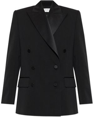 Balmain Wool Blazer With Double Vent - Black