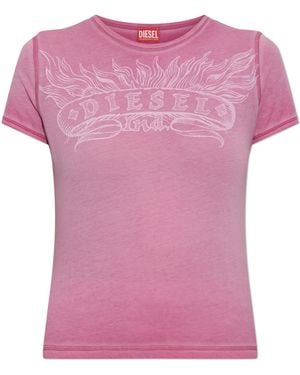 DIESEL T-Shirt 'T-Uncuties-Long-Aa2' - Pink