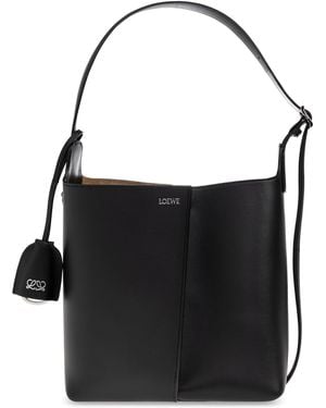 Loewe "Bilbao Medium" Shoulder Bag, Hobo - Black