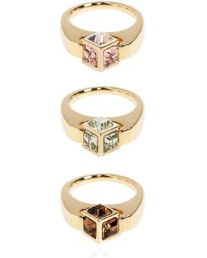 Jimmy Choo Set Of Three Rings - Metallic