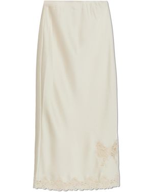 LoveShackFancy 'Avelaine' Satin Skirt - White