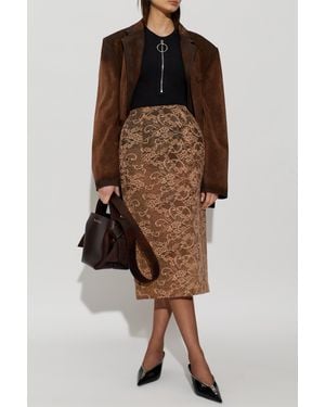 Acne Studios Lace Skirt With A Slit - Brown