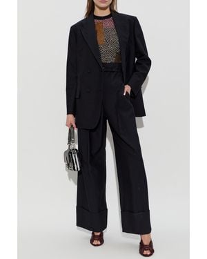 Fendi Wool Double-Breasted Blazer - Black