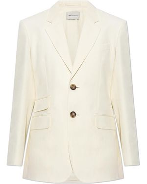 Ami Paris Blazer With Side Slits - White