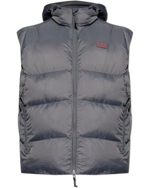 EA7 Puffer Vest With Logo - Grey
