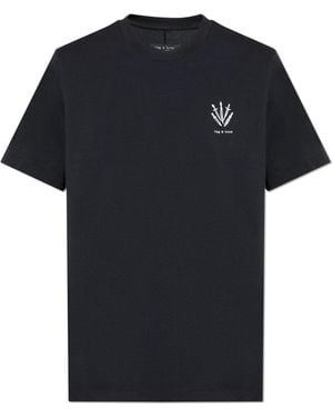 Rag & Bone Cotton T-Shirt With Logo - Black