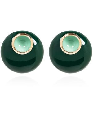 Bottega Veneta Round Earrings - Green
