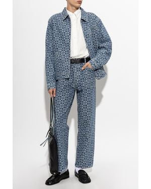KENZO Denim Jacket With Monogram - Blue