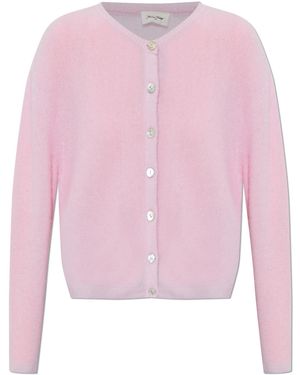 American Vintage Crew Neck Cardigan - Pink