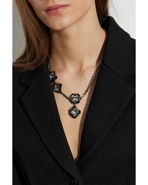 Givenchy Necklace With Shimmering Crystals - Black