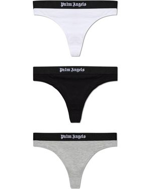 Palm Angels Three-Pack Of Cotton Thongs - White