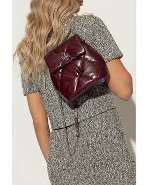 Tory Burch Leather Backpack 'Kira Diamond' - Red
