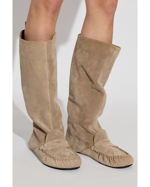 Acne Studios Suede Knee-High Boots - Natural