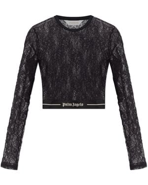 Palm Angels T-Shirt With Logo - Black