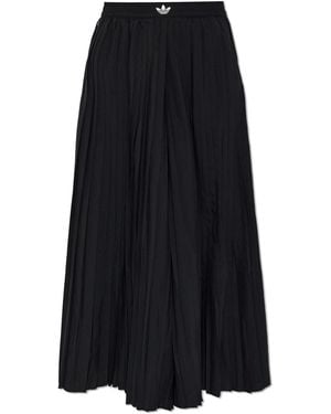adidas Originals Pleated Wide-Leg Trousers - Black