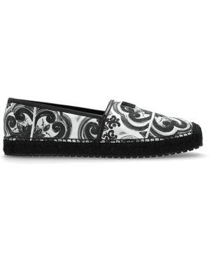 Dolce & Gabbana Espadrilles With "Majolica" Print - Black