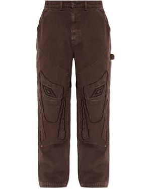 Umbro Jeans With Stitching On The Legs - Brown