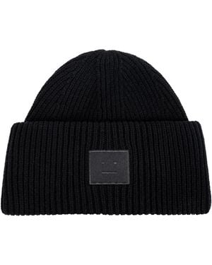 Acne Studios Wool Beanie With Logo - Black