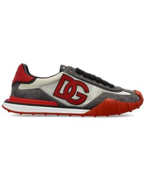 Dolce & Gabbana Sports Shoes With Logo - Red
