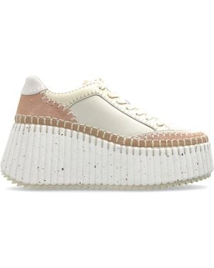 Chloé "Namo" Sports Shoes On A Platform - White