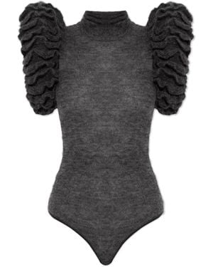 Alaïa Wool Bodysuit, - Black