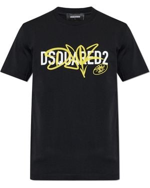 DSquared² T-Shirt With Printed Logo - Black