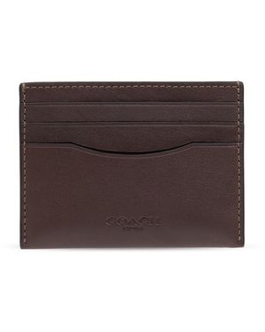 COACH Leather Card Case - Brown