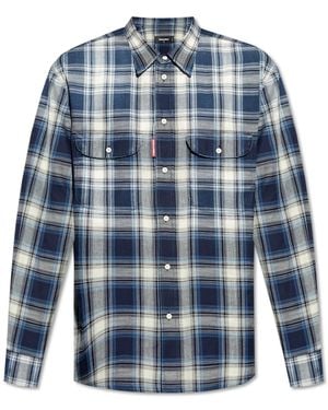 DSquared² Checked Pattern Shirt - Blue