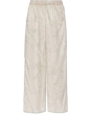 Golden Goose Trousers With Floral Motif - White