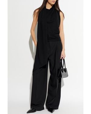 Ami Paris Top With Decorative Tab - Black