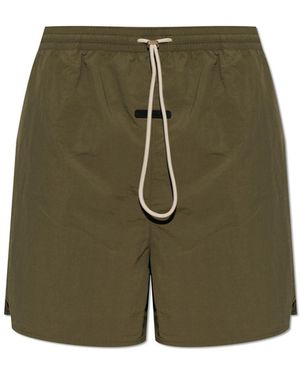 Fear Of God Swim Trunks With Appliquéd Logo - Green
