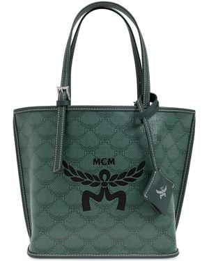 MCM Shopper Bag With Logo - Green