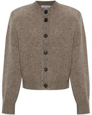 Rohe Cardigan With Shoulder Pads - Brown