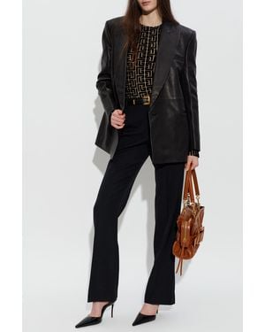 Balmain Leather Blazer - Black
