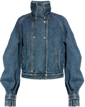 Lanvin Denim Jacket With Stand-Up Collar - Blue