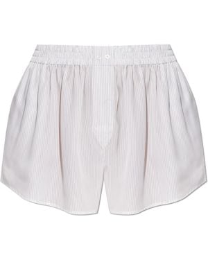 T By Alexander Wang Striped Pattern Shorts - White