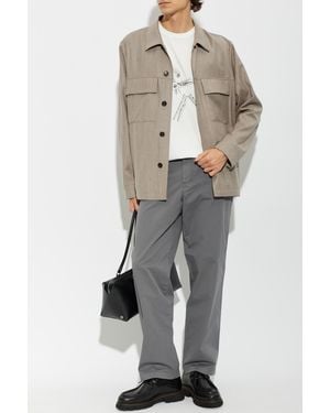 Paul Smith Wool Shirt With Pockets - Gray