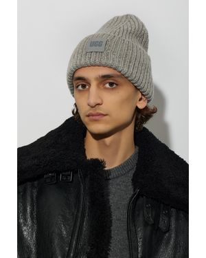 UGG Beanie With Logo Patch - Gray