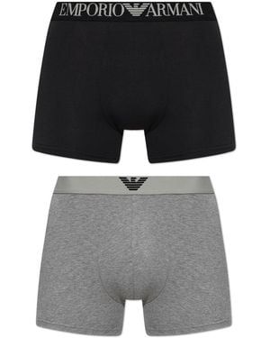 Emporio Armani 2-Pack Of Cotton Boxers - Black