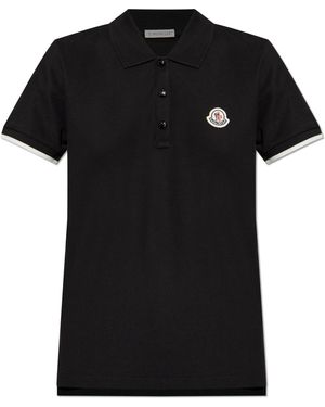 Moncler Polo With Logo - Black