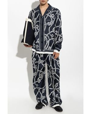 Dolce & Gabbana Silk Shirt With "Marina" Print - Blue