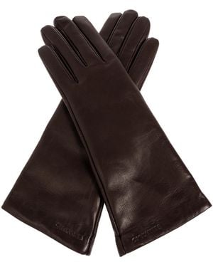 Ferragamo Leather Gloves - Brown
