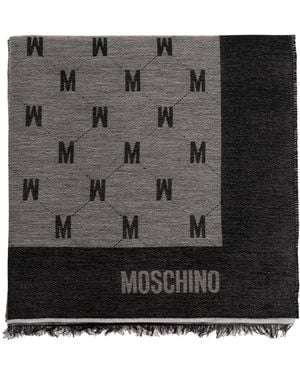 Moschino Scarf With Monogram - Black